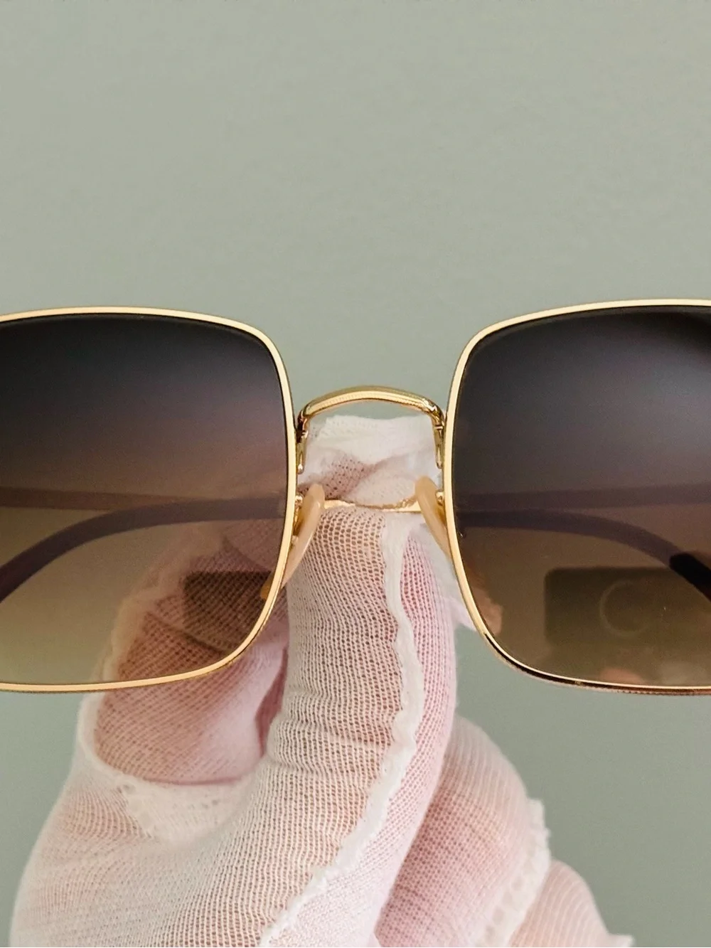 Ray-Ban Women's Gold Frame Brown Gradient Square Sunglasses 54mm RB1971